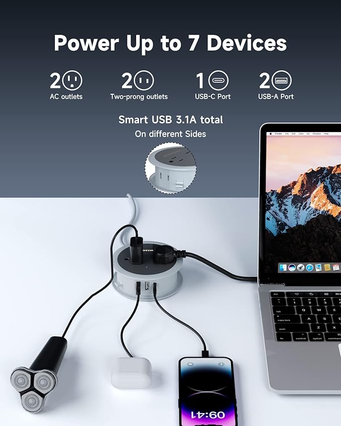 travel power strip with usb ports